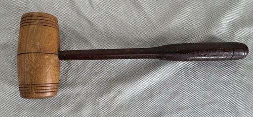 Vintage hand turned wooden - hand,
