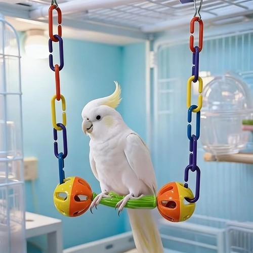 Colorful bird hanging swing - colorful,