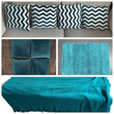 BLUE TURQUOISE Rug Shaggy Rug Modern Soft Touch Thick Pile Rectangular 100x150