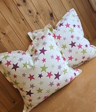 New Handmade Set Of 2 Funky Stars Purple Oxford Style Cushion Covers