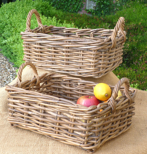 Wicker baskets with handles - , x