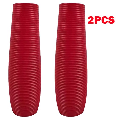 2pcs tall floor vase red - floor,