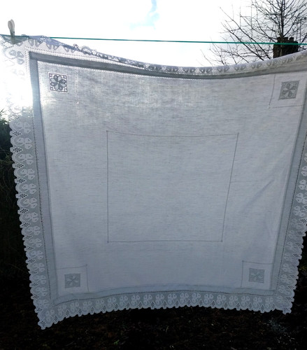 Handmade vintage white linen - handmade,