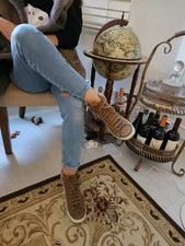 UGG Chestnut Leather High Тор Lace Up Zipper Boots