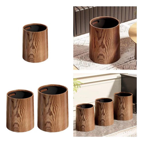 Wood grain trash - wood, bin