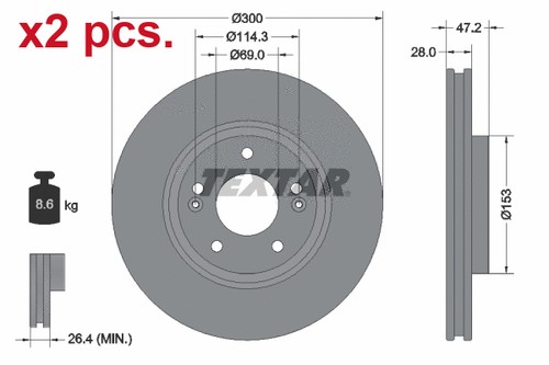 Pcs front brake disc - pcs,