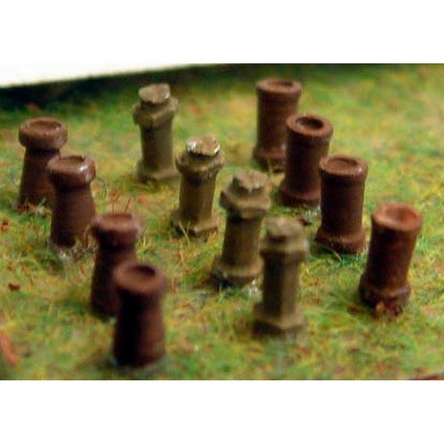 Painted chimney pots - painted,