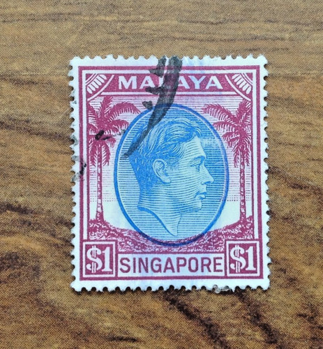 Malaya singapore kgvi blue - malaya,