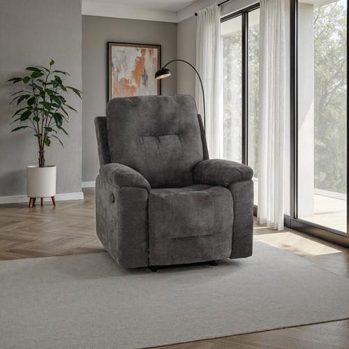 Guildford grey fabric recliner - fabric,