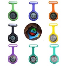 Digital Multi Function Nurses Brooch Tunic Fob Pocket Carabiner Silicon Watch
