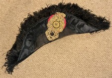 Antique Italian Military Dress Black Bicorne Hat - Ostrich Feather & Gold Detail