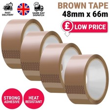 BROWN STRONG PARCEL PACKING TAPE CARTON SEALING 48MM X 66M SELLOTAPE PACKAGING