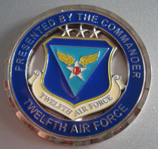 Original UNITED STATES  - 'US 12th AIR FORCE,PRESENTED BY THE COM CHALLENGE COIN