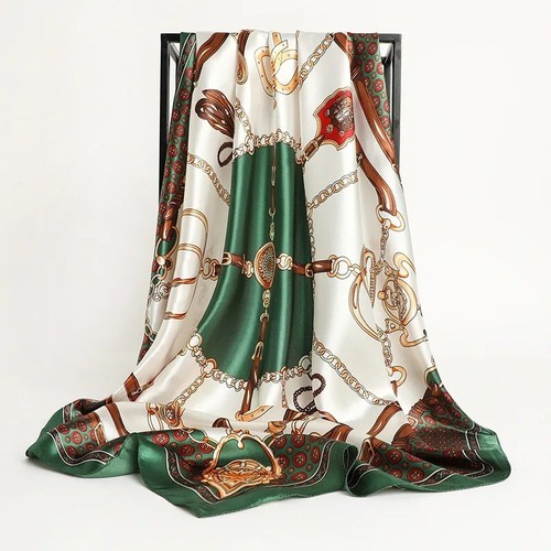 Satin silk square scarf women - satin,