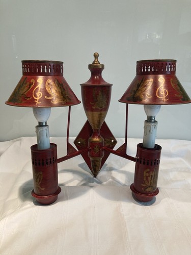 Pair vintage decorated red - pair, of