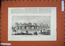 Old Antique Print 1887 Royal Jubilee Exhibition Newcastle-On-Tyne Bridge 19th