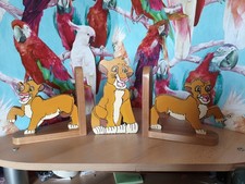 Disney Lion King Simba Wooden Bookends And Pencil Holder Organiser Retro Vintage