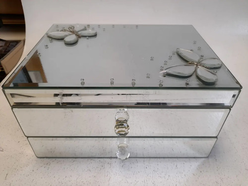 Mirrored glass jewellery box - glass,