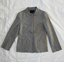 Tara Jarmon NEW grey unlined wool blend jacket Collar Pockets Size 36 UK 8