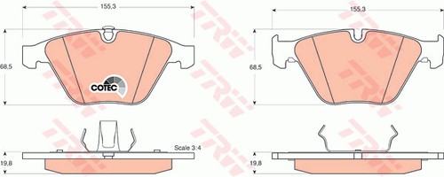 Trw gdb1498 brake pad - trw,