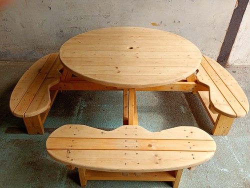Wooden picnic bench table - wooden, bench/table
