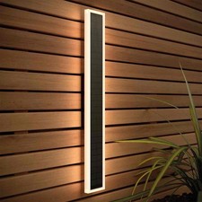Halo Rectangle Solar Wall Light 50cm LED Outdoor Warm & Cool White Lamp