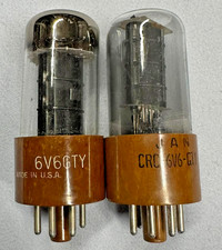 2 each JAN -CRC   6v6gty tubes