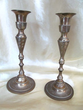Pair Vintage Brass Candle