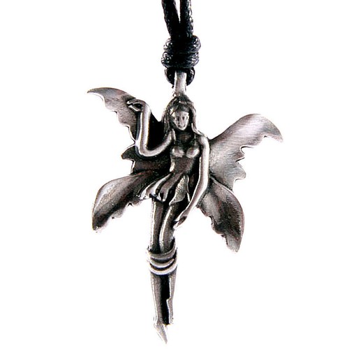 Pewter fairy pendant - pewter,