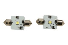 Flashing Semaphore LED Festoon Bulb 7mm Cap 12 Volt Clear Side Indicator Pair x2