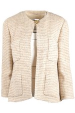 CHANEL BEIGE 1988 TWEED JACKET FR 42 UK 14