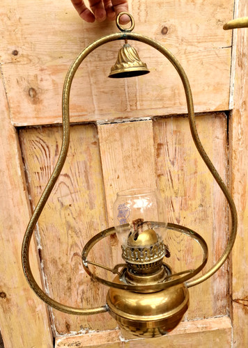 Antique hanging brass pear - hanging,