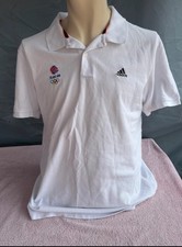 Adidas Team GB Polo Shirt 2014 White SS Sz Large (V1)