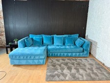 New Stock! HIGH STREET BRAND Lee Longlands Teal Blue Corner Sofa