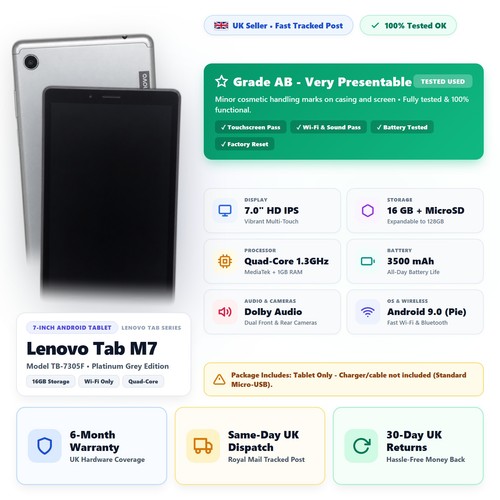 Lenovo tab 7305f - m7, 16gb