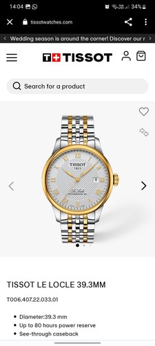 Tissot locle powermatic 80 - powermatic,