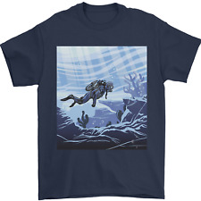 A Deep Sea Scuba Diver Diving Mens T-Shirt 100% Cotton