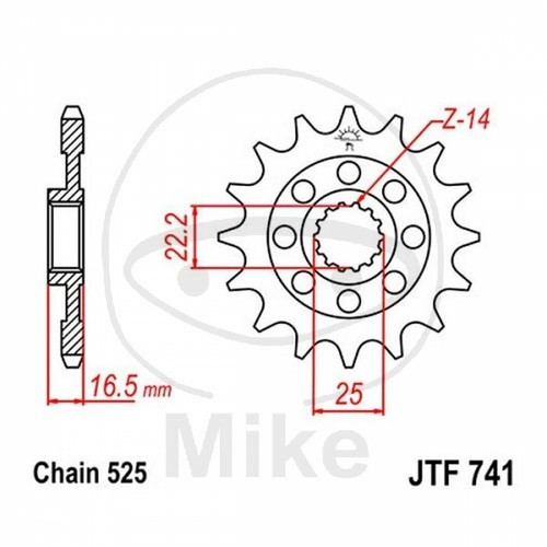 Sprocket z14 525 726 - sprocket, 726.09.12