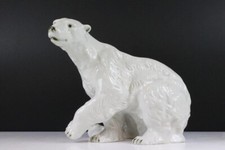 Large Porcelain Polar Bear by Royal Dux Bohemian/Czech with pink triangle