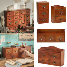 Vintage Desktop Small Wooden Chest of Drawers Storage Unit Cabinet Organiser Box