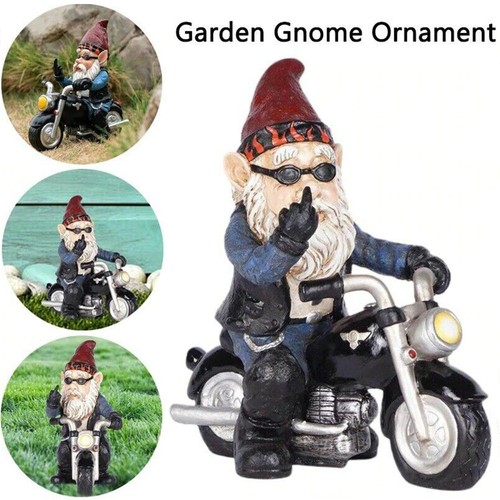 Motorcycle gnome resin - gnome,
