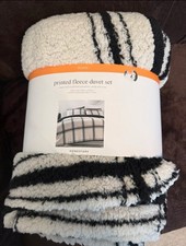 Matalan Printed Fleece Duvet Set with Pillowcases Double