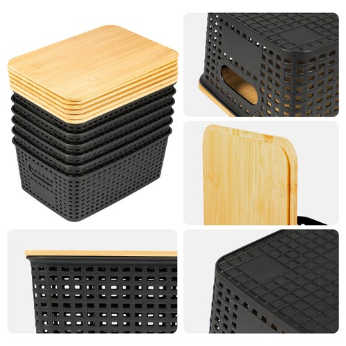 Pcs stackable black plastic - black,