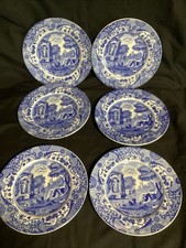 Vintage Blue Spode Italian 6 X