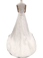 Marylise Wedding Dress White Strapless Button-Up Embroidered Diamante Size UK 12