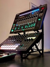Raised Two Tier Double Roland Aira Stand MX-1 MC-707 TR-8S TR-8.  Quad-Braced.