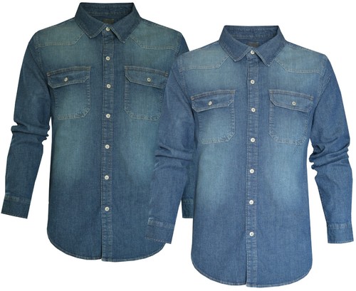Denim shirts plain snap - denim,