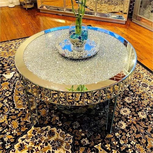 Large round mirrored coffee - round,