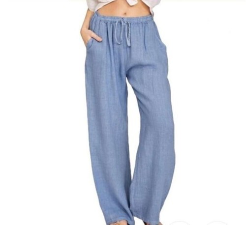 Womens cotton linen wide - womens,