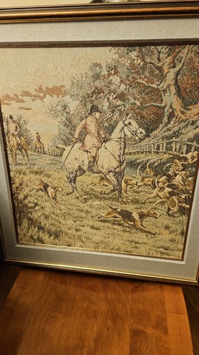 Vintage framed tapestry - vintage,